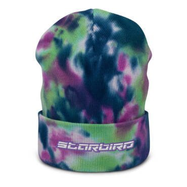 Starbird Embroidered Tie-dye beanie - Azure Wave